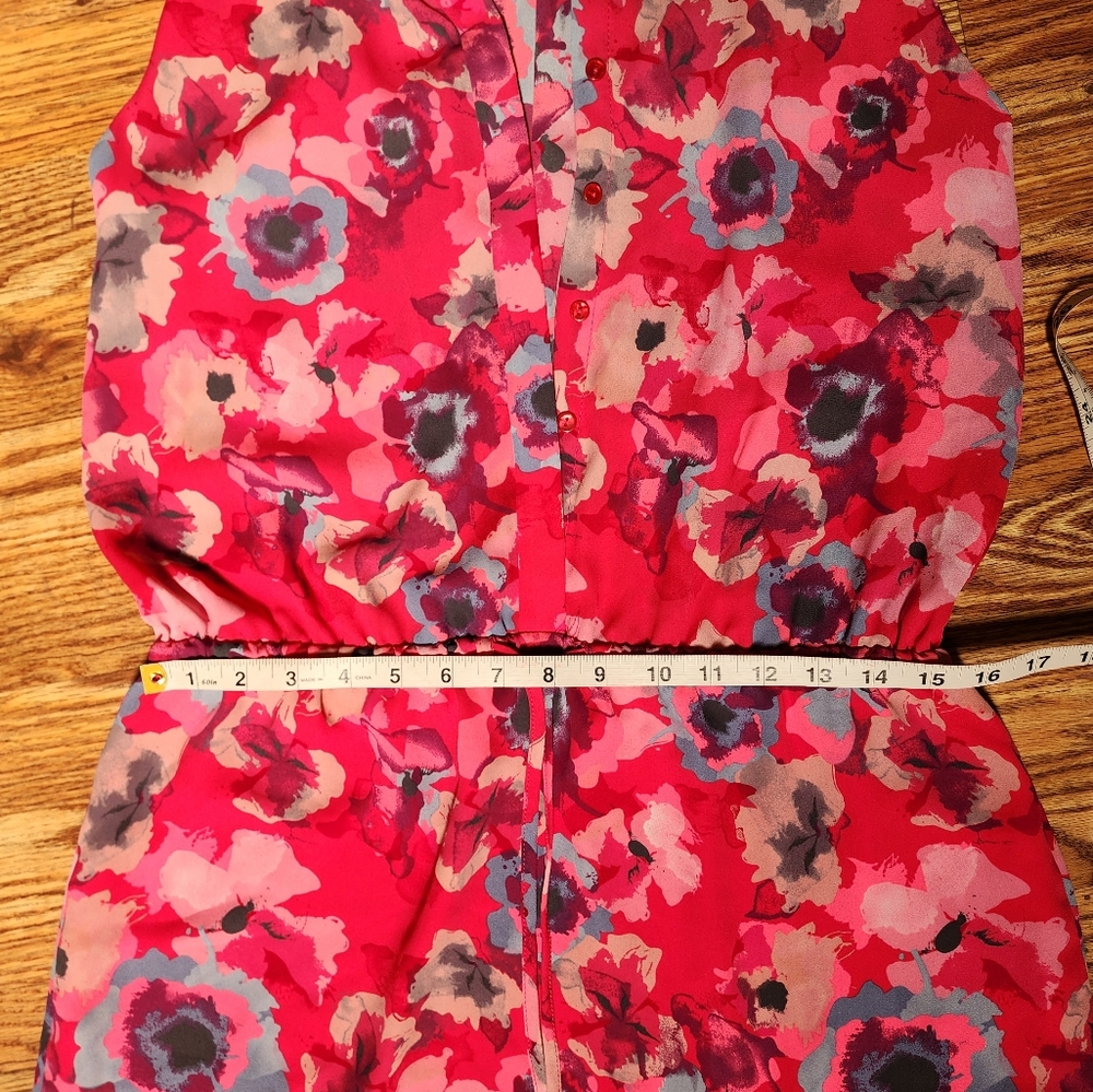 NWT Jasmine & Juliana Chiffon Pink Gray Floral Watercolor Dress Women's Size 6 - Picture 14 of 14